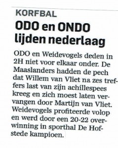 ODO lijdt nederlaag