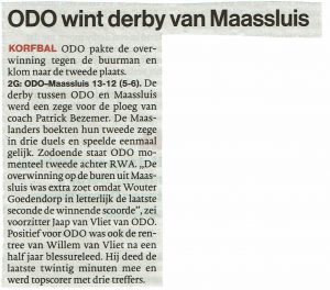 ODO wint derby van Maassluiis