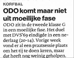 ODO komt maar niet uit moeilijke fase