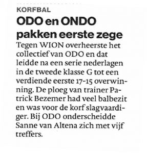 ODO en ONDO pakken eerste zege